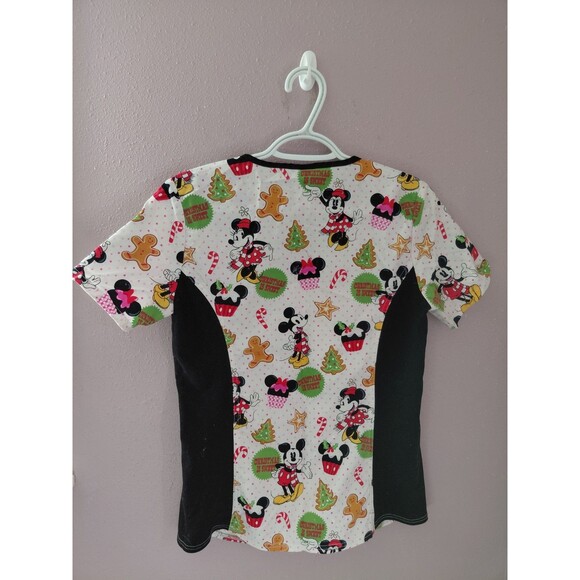 Disney "Christmas Is Sweet" Mickey/Minnie Women’s Scrub Top Size XS - Picture 9 of 11